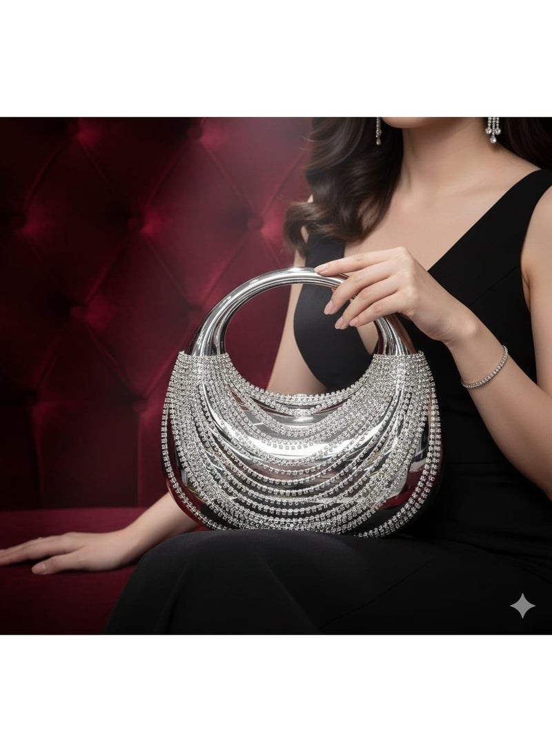 Flux Elegant Black Fashion Clutch Party Bag – Wedding & Evening Handbag for Women - Image 2